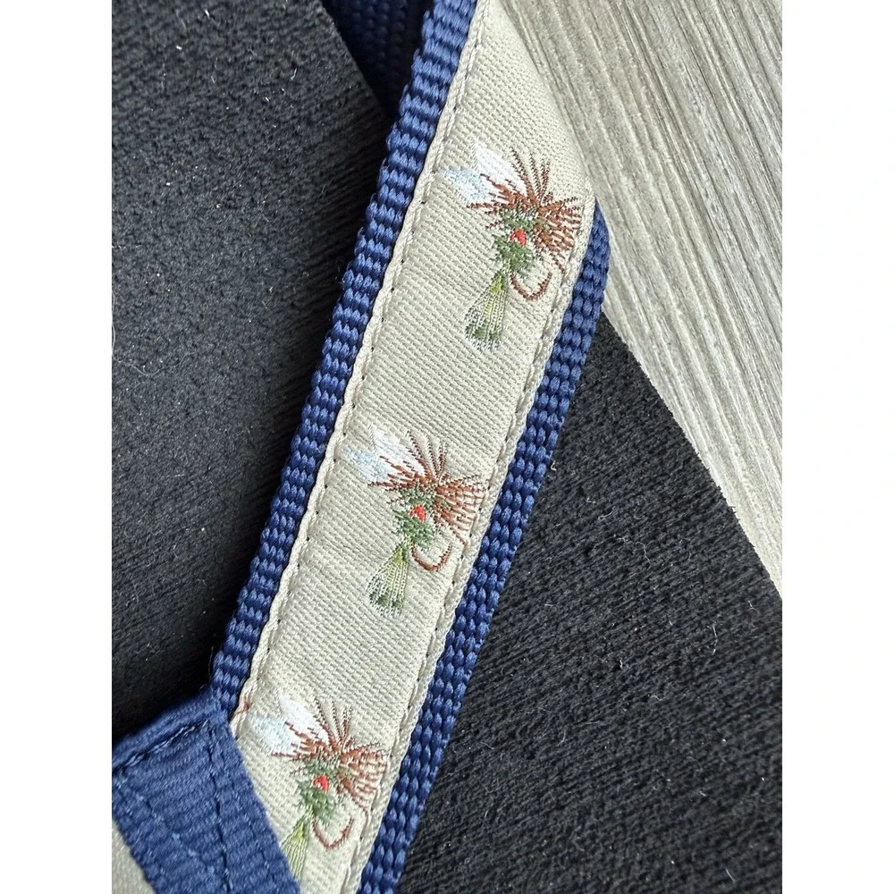 L.L.Bean Classic Maine Isle Fly Fishing Pattern Cushion Flip Flops Size 10 NWOT